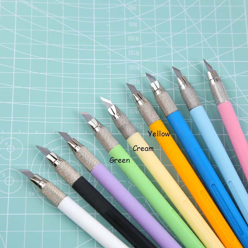 Craft Carving Knife With 10 Back-up Blades // Rubber Stamp Knife Journaling Arts Tools Precision Hobby Knife