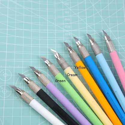 Craft Carving Knife With 10 Back-up Blades // Rubber Stamp Knife Journaling Arts Tools Precision Hobby Knife