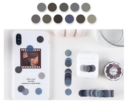 100 Pcs Dot Washi Stickers Single Roll // Colourful Round Sticker Diameter 1.4cm Bullet Journal Functional Point Washi Stickers Theme 2