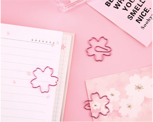 Metal Paper Clips Sakura Shape Flamingo Shape Paper Clips Pack // Pink, Red, Rose Gold Colour Office & School Supplies