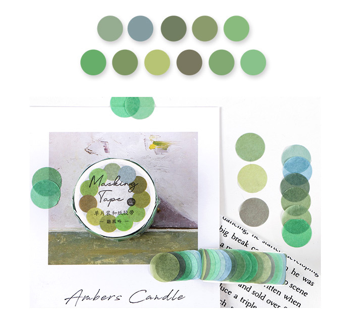 100 Pcs Dot Washi Stickers Single Roll // Colourful Round Sticker Diameter 1.4cm Bullet Journal Functional Point Washi Stickers Theme 2