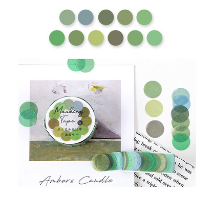 100 Pcs Dot Washi Stickers Single Roll // Colourful Round Sticker Diameter 1.4cm Bullet Journal Functional Point Washi Stickers Theme 2