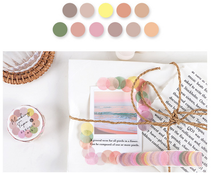 100 Pcs Dot Washi Stickers Single Roll // Colourful Round Sticker Diameter 1.4cm Bullet Journal Functional Point Washi Stickers Theme 2