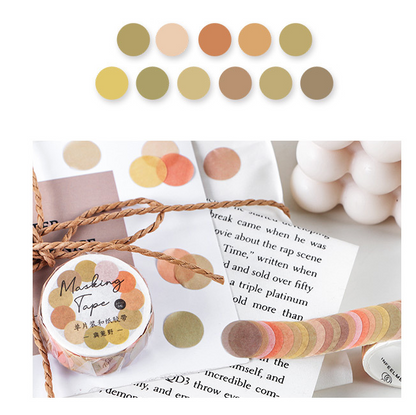 100 Pcs Dot Washi Stickers Single Roll // Colourful Round Sticker Diameter 1.4cm Bullet Journal Functional Point Washi Stickers Theme 2