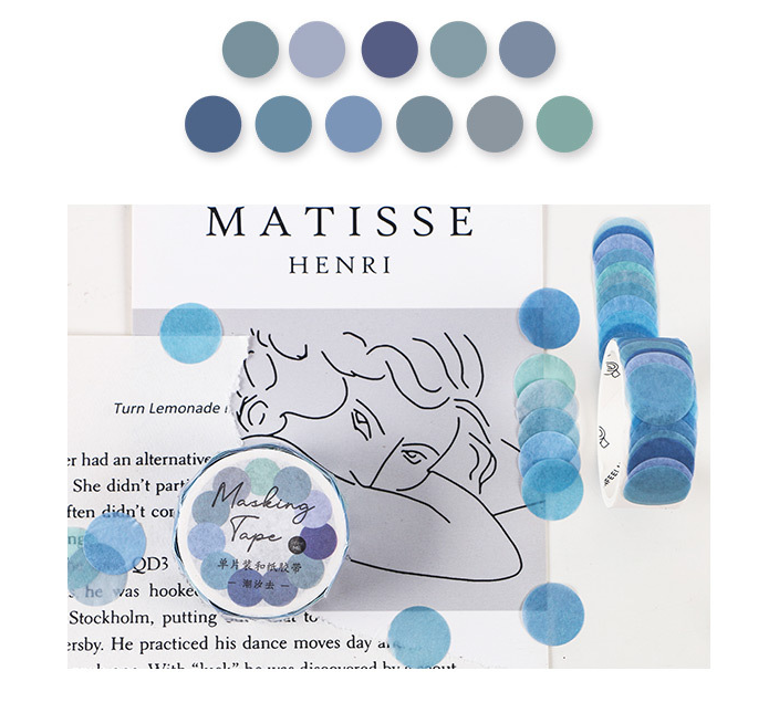 100 Pcs Dot Washi Stickers Single Roll // Colourful Round Sticker Diameter 1.4cm Bullet Journal Functional Point Washi Stickers Theme 2