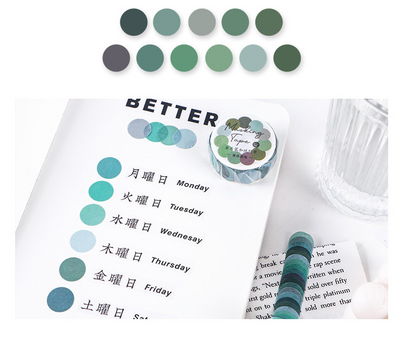 100 Pcs Dot Washi Stickers Single Roll // Colourful Round Sticker Diameter 1.4cm Bullet Journal Functional Point Washi Stickers Theme 2