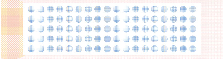 Single Roll Dots Washi Stickers 3 Meters Per Roll // Colourful Round Sticker Diameter 0.8cm Grid Gingham