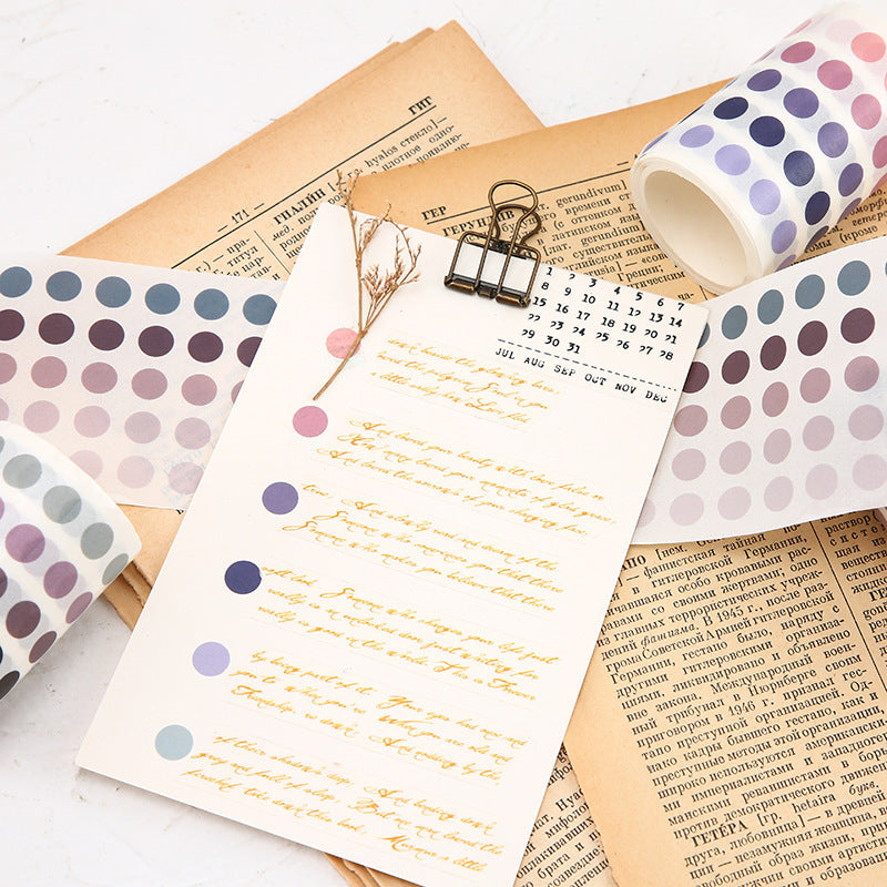 Single Roll Dots Washi Stickers 3 Meters Per Roll // Colourful Round Sticker Diameter 0.8cm Solid Colour
