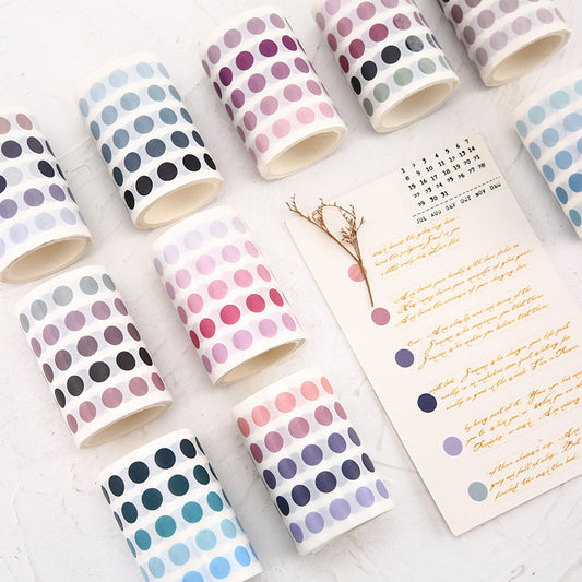 Single Roll Dots Washi Stickers 3 Meters Per Roll // Colourful Round Sticker Diameter 0.8cm Solid Colour