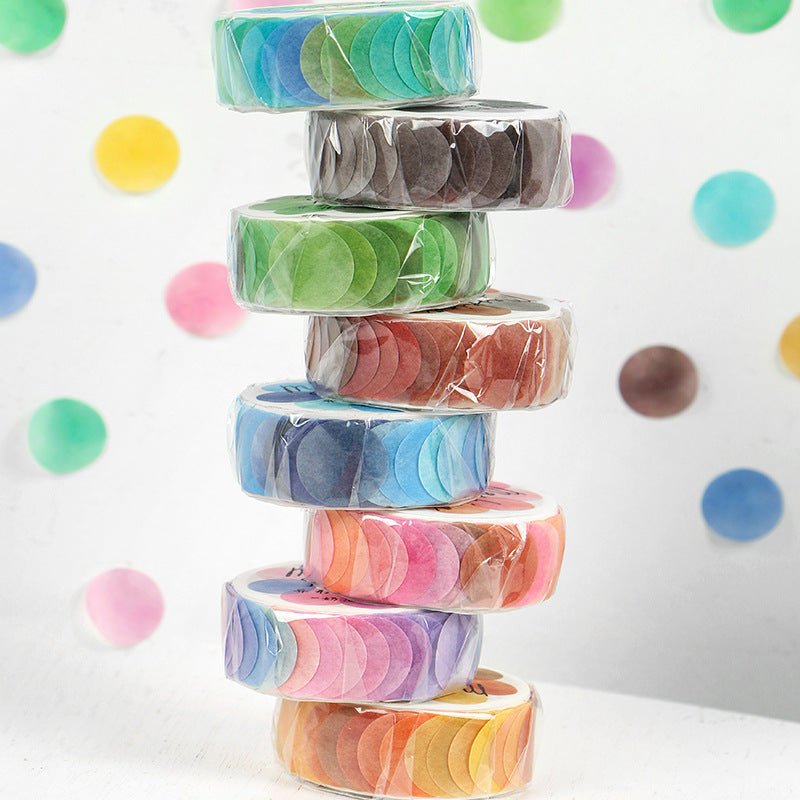 100 Pcs Dot Washi Stickers Single Roll // Colourful Round Sticker Diameter 1.4cm Bullet Journal Functional Point Washi Stickers Theme 1
