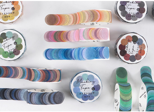 100 Pcs Dot Washi Stickers Single Roll // Colourful Round Sticker Diameter 1.4cm Bullet Journal Functional Point Washi Stickers Theme 2