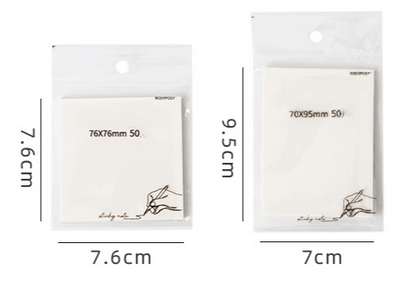 Transparent Sticky Notes 5cm*7.5cm, 7.6cm*7.6cm, 7cm*9.5cm 50 Sheets // Small Size Sticky Notes for Office & School Study Supplies