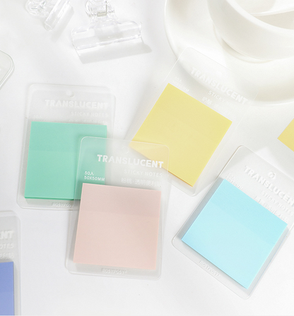Coloured Transparent Sticky Notes 5cm*5cm 50 Sheets // Small Size Sticky Notes for Office & School Study Supplies