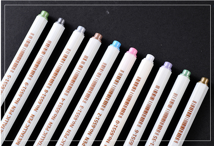 Metallic Pens Single or Set // Journal Drawing Pen Gift Box Drawing Pen // Colour Metallic Pens // Gold White Red Blue Brown Green Purple