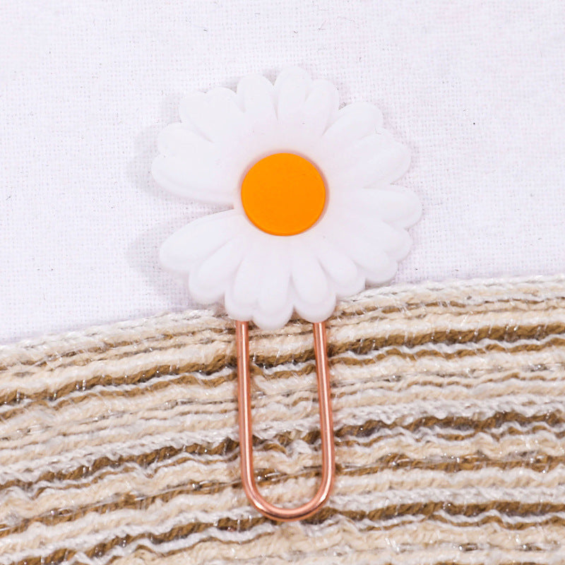 Single Paper Clip Smiling Flower & Daisy Pattern Size 2.5cm * 5.4cm-6cm // Office and School Colourful Flower Paper Clips