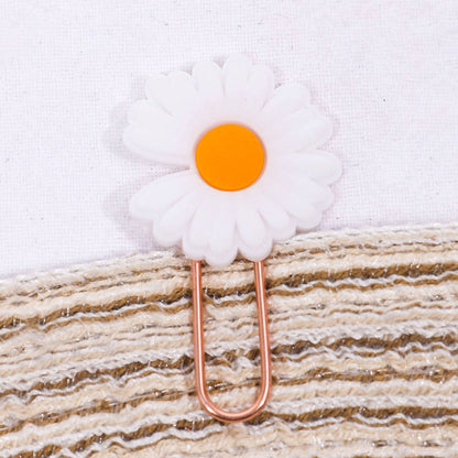 Single Paper Clip Smiling Flower & Daisy Pattern Size 2.5cm * 5.4cm-6cm // Office and School Colourful Flower Paper Clips
