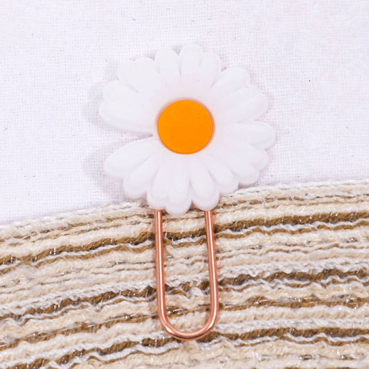 Single Paper Clip Smiling Flower & Daisy Pattern Size 2.5cm * 5.4cm-6cm // Office and School Colourful Flower Paper Clips