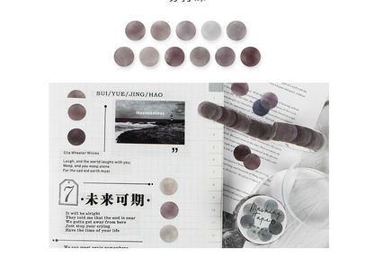 100 Pcs Dot Washi Stickers Single Roll // Colourful Round Sticker Diameter 1.4cm Bullet Journal Functional Point Washi Stickers Theme 1