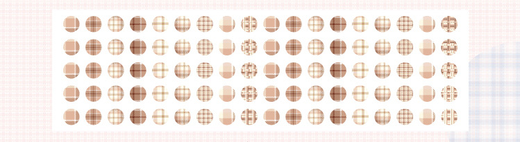 Single Roll Dots Washi Stickers 3 Meters Per Roll // Colourful Round Sticker Diameter 0.8cm Grid Gingham