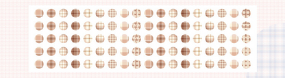 Single Roll Dots Washi Stickers 3 Meters Per Roll // Colourful Round Sticker Diameter 0.8cm Grid Gingham