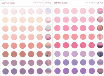 2 Sheets Round Stickers Pack // Coated Paper + Textured Paper Sticker Sheet // Bullet Journal Planner Diameter 1.5cm Round Seal Stickers