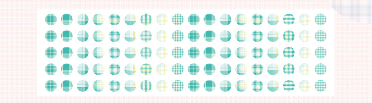 Single Roll Dots Washi Stickers 3 Meters Per Roll // Colourful Round Sticker Diameter 0.8cm Grid Gingham