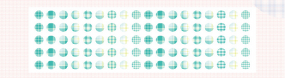 Single Roll Dots Washi Stickers 3 Meters Per Roll // Colourful Round Sticker Diameter 0.8cm Grid Gingham