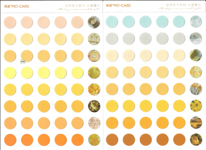 2 Sheets Round Stickers Pack // Coated Paper + Textured Paper Sticker Sheet // Bullet Journal Planner Diameter 1.5cm Round Seal Stickers