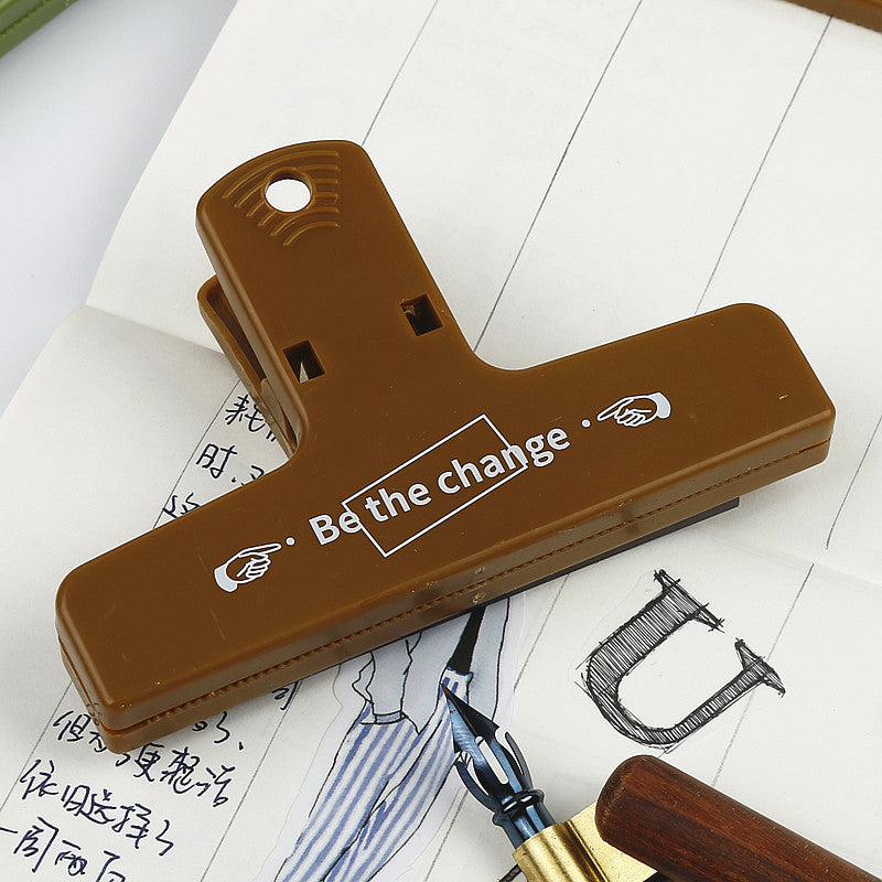 Magnet Journal Clips Be The Change! // Size 10cm * 6.5cm Big Plastic Fridge Decoration Multi-functions Clips