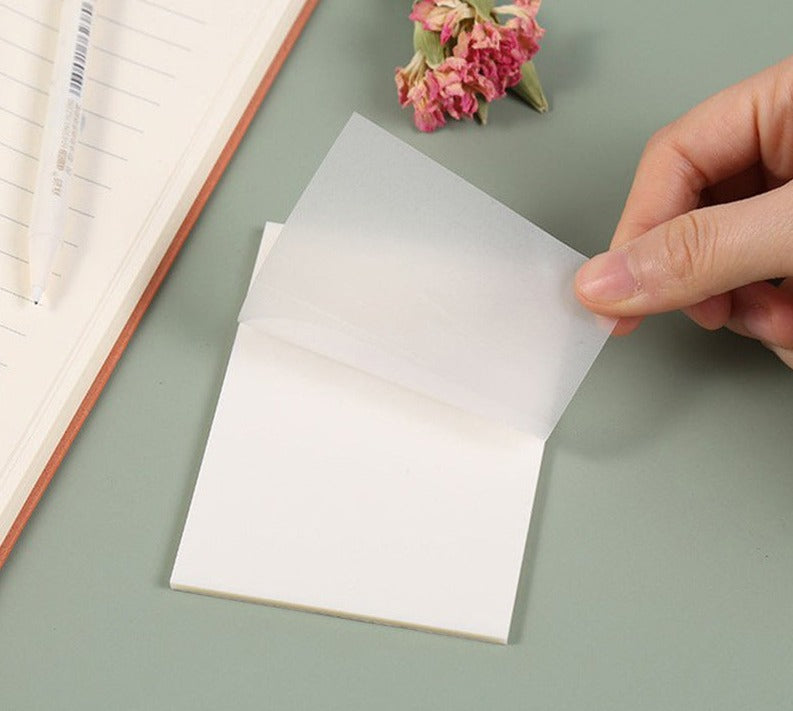 Transparent Sticky Notes 5cm*7.5cm, 7.6cm*7.6cm, 7cm*9.5cm 50 Sheets // Small Size Sticky Notes for Office & School Study Supplies