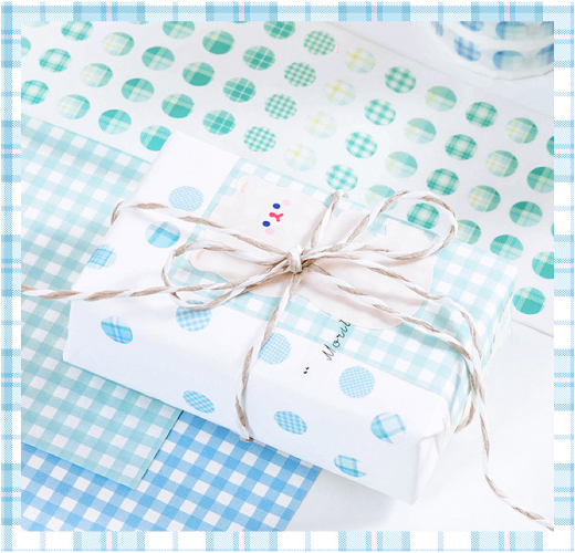 Single Roll Dots Washi Stickers 3 Meters Per Roll // Colourful Round Sticker Diameter 0.8cm Grid Gingham