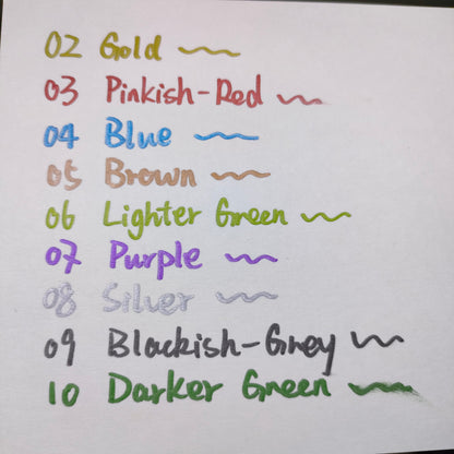 Metallic Pens Single or Set // Journal Drawing Pen Gift Box Drawing Pen // Colour Metallic Pens // Gold White Red Blue Brown Green Purple