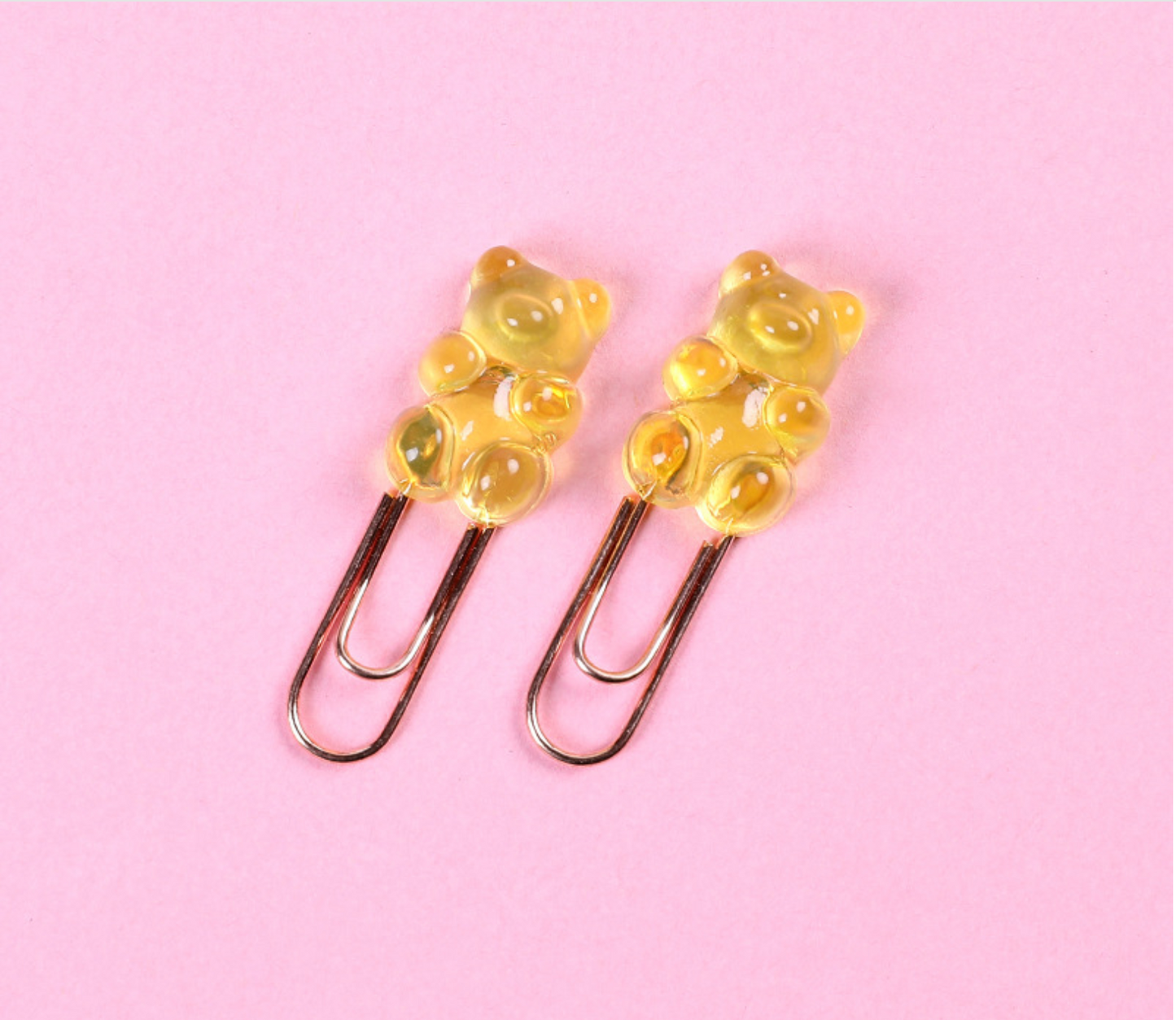 Small Plastic Bear Candy Shape Paper Clips // Yellow, Red, Blue, Orange, Purple, Pink Colour Paper Clip Pack