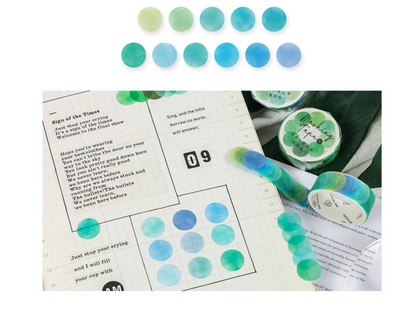 100 Pcs Dot Washi Stickers Single Roll // Colourful Round Sticker Diameter 1.4cm Bullet Journal Functional Point Washi Stickers Theme 1