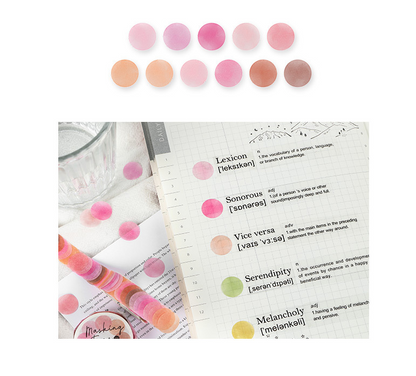 100 Pcs Dot Washi Stickers Single Roll // Colourful Round Sticker Diameter 1.4cm Bullet Journal Functional Point Washi Stickers Theme 1